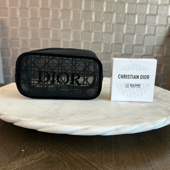 DIOR velvet and mesh cosmetic zipper pouch with 1.7 oz Le Baum - Picture 1 of 13